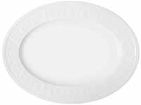 Villeroy und Boch Cellini Ovale Servierplatte, Premium Porzellan, Weiß