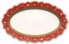 Villeroy und Boch Toy's Delight Ovale Servierplatte, Premium Porzellan, Rot