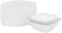 CreaTable, 12329, Serie Victoria weiss, 3-teiliges Geschirrset, Servier Set aus