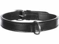 TRIXIE Active Halsband Leder Größe M: Halsumfang 36–43 cm/18 mm in schwarz -