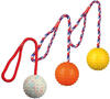 Trixie Ball am Seil, Naturgummi, ø 7/30 cm, pink/lime, Hundespielzeug, Apportieren,