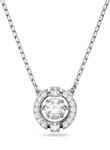 Swarovski Una Halskette, Rund, Weiss, Rhodiniert