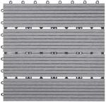 Mendler WPC Bodenfliese Rhone, Holzoptik Balkon/Terrasse, 11x je 30x30cm = 1qm linear