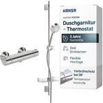 HANSA MICRA Duschset mit Armatur | Komplettset mit Thermostat + Duschgarnitur...