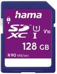 Hama 128 GB SDXC-Speicherkarte, Class 10, V10, UHS-I (bis zu 90MB/s, f&uuml;r...