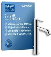 Duravit C.1 Waschtischarmatur, Gr&ouml;&szlig;e L (Auslauf H&ouml;he 173 mm), Wasserhahn Bad...
