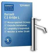 Duravit C.1 Waschtischarmatur, Gr&ouml;&szlig;e L (Auslauf H&ouml;he 173 mm), Wasserhahn Bad,