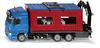 siku 3556, LKW mit Baucontainer, 1:50, Metall/Kunststoff, Blau/Rot, Inkl. Kran zum