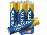 VARTA Batterien AAA, 6 Stück, Longlife Power, Alkaline, 1,5V, für Spielzeug,