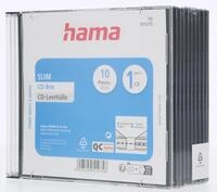 Hama CD-Leerh&uuml;lle Slimline, Transparent-Schwarz, 10er-Pack 51275