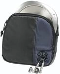 Hama CD-Player-Tasche f&uuml;r Discman und 3 CDs | Tasche schwarz/blau, mit Kabelausgang