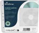 MediaRange Vliestaschen f&uuml;r 2 Discs, f&uuml;r Ordner und Mappen, wei&szlig;, 50er Pack,...