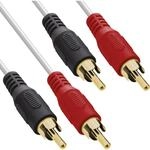 InLine 89933X Cinch Kabel, 2x Cinch, Stecker / Stecker, wei&szlig; / gold, 7m
