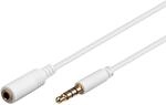 AUX Verl&auml;ngerungskabel 2m, Klinkenkabel 3,5 mm, 4-polig, Stecker auf Buchse