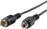 VALUE Cinch-Verl&auml;ngerungskabel simplex ST/BU, 5 m, Schwarz