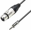 Adam Hall Cables 5 STAR MYF 0150 - Mikrofonkabel Neutrik XLR female auf 3,5 mm Klinke