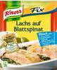 Knorr Fix Würzmischung Lachs auf Blattspinat für ein leckeres Fisch Gericht ohne