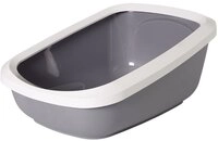 Katzentoilette mit Rand "ASEO JUMBO" grau / wei&szlig; 67,5 x 48,5 x 28 cm