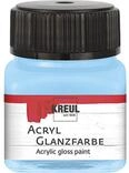 KREUL 79222 - Acryl Glanzfarbe, 20 ml Glas in hellblau, gl&auml;nzend-glatte Acrylfarbe