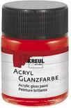 KREUL 79505 - Acryl Glanzfarbe, 50 ml Glas in rot, gl&auml;nzend-glatte Acrylfarbe zum