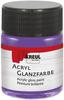 KREUL 79525 - Acryl Glanzfarbe, 50 ml Glas in violett, glänzend-glatte...