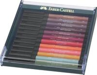 Faber-Castell - Tuschestifte Pitt Artist Pen Erdfarben, 12 Stifte | Wasserfeste und