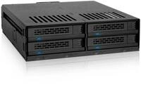 ICY DOCK 4X 2,5" SATA/SAS HDD/SSD Wechselrahmen mit schraubenlosen Trays in...