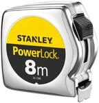 Stanley Bandma&szlig; Powerlock 1-33-198 (8m, 25mm breit, robustes Kunststoffgeh&auml;use, mit