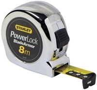 Stanley Bandma&szlig; Micro Powerlock, 8m L&auml;nge, Feststeller, R&uuml;cklauf, G&uuml;rtelclip,