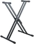 K&M 18993 Keyboardst&auml;nder Rick 20 Schwarz, Stahl - X-St&auml;nder f&uuml;r Stagepianos - mit