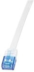 LogiLink CP0137 CAT5e UTP Flat Patch Kabel, AWG 30, blau Colour RJ45 Short Plug,