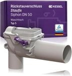 Kessel Staufix Siphon DN 50 Typ 5 R&uuml;ckstauverschluss f&uuml;r Waschtisch, 73051