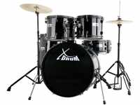 XDrum Rookie 22" Standard Schlagzeug Komplettset Black - Ideal für Einsteiger -
