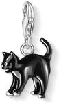 THOMAS SABO Damen Charm-Anh&auml;nger Katze schwarz Charm Club 925 Sterling Silber