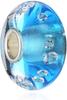 Trollbeads Damen-Bead Muranoglas Diamanten Eisblau 925 Sterling Silber TGLBE-00040