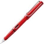 Lamy safari red F&uuml;ller - F&uuml;llhalter mit ergonomischem Griff & polierter Stahlfeder