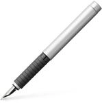 Faber-Castell 148523 - F&uuml;llfederhalter Basic Metall matt, Feder B, Silber, 1 St&uuml;ck