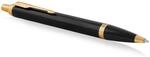 Parker IM Kugelschreiber | Schwarze Lackierung mit Goldzierteileny | Mittlere Spitze