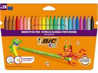 BIC Kids Filzstifte Kid Couleur, Fasermaler zum Malen in 24 auswaschbaren Farben, mit