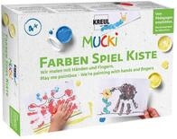 KREUL 29101 - Mucki Fingermalfarbe, Farben Spiel Kiste, Wir malen mit H&auml;nden und