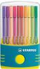 Premium-Filzstift - STABILO Pen 68 ColorParade in türkis/gelb - 20er Tischset - mit