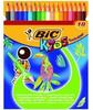 BIC Kids Buntstifte Set Tropicolors, zum Malen in 18 Farben, Malstifte im Karton