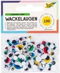 folia 7510 - Wackelaugen mit Wimpern und beweglicher Pupille, 100 St&uuml;ck, bunt,