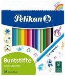 Pelikan 724013 - Buntstifte sechseckige Holzstifte Packung mit 24 Farben