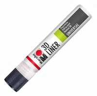 Marabu 18030009670 - 3D Liner wei&szlig;, 25 ml universelle Effektfarbe auf Wasserbasis,