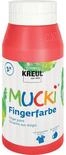 KREUL 23205 - Mucki leuchtkr&auml;ftige Fingerfarbe, 750 ml in rot, auf Wasserbasis,
