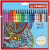 Premium-Filzstift - STABILO Pen 68 - 24er Pack - mit 24 verschiedenen Farben