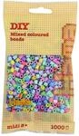 Hama Perlen 207-50 B&uuml;gelperlen Beutel mit ca. 1.000 bunten Midi Bastelperlen mit