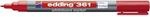 edding 361 Whiteboardmarker - rot - 1 Whiteboard Stift - Rundspitze 1 mm -