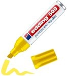 edding 500 Permanentmarker - gelb - 1 Stift - Keil-Spitze 2-7 mm | wasserfest,